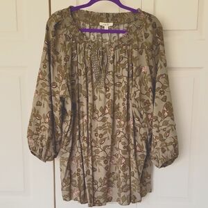 Como Blu Floral Print Women's Top Size 2X